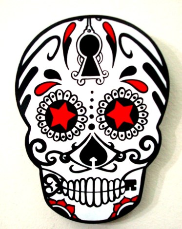 calavera de madera