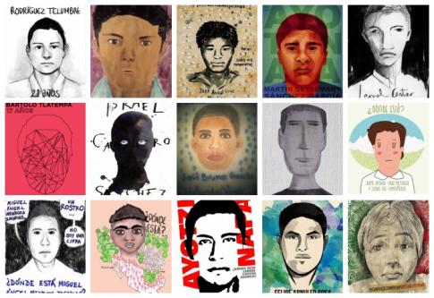 Sélection de portraits des étudiants disparus réalisés par des artistes mexicains - Ilustradores Con Ayotzinapa