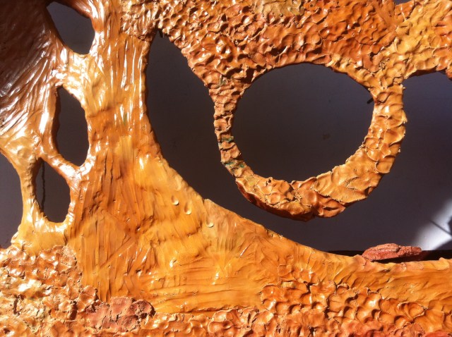 Projet de banc public, Ivan Leaños, plastiline sur armature métal, détail - 2014